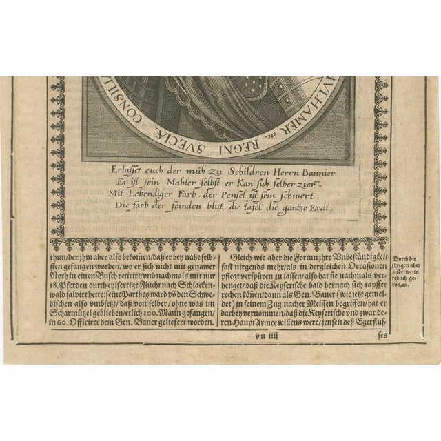 Johann Banér, Swedish General of the Thirty Years War, 1640, Engraving For Sale - Image 4 of 9