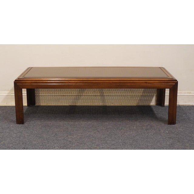 Brown Altavista Lane Solid Walnut Rustic Traditional 55" Accent Coffee Table W. Glass Top 1278 For Sale - Image 8 of 11
