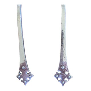 1960s Crusader Sterling Silver Salad Servers by Old Newberry Crafters For Sale