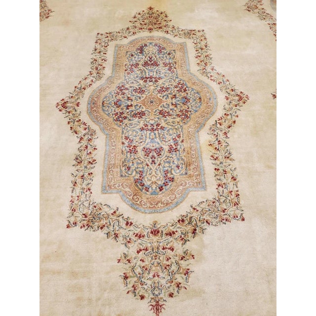 Traditional 1950s Handmade Kerman Rug 12'11" X 21'01" For Sale - Image 3 of 6