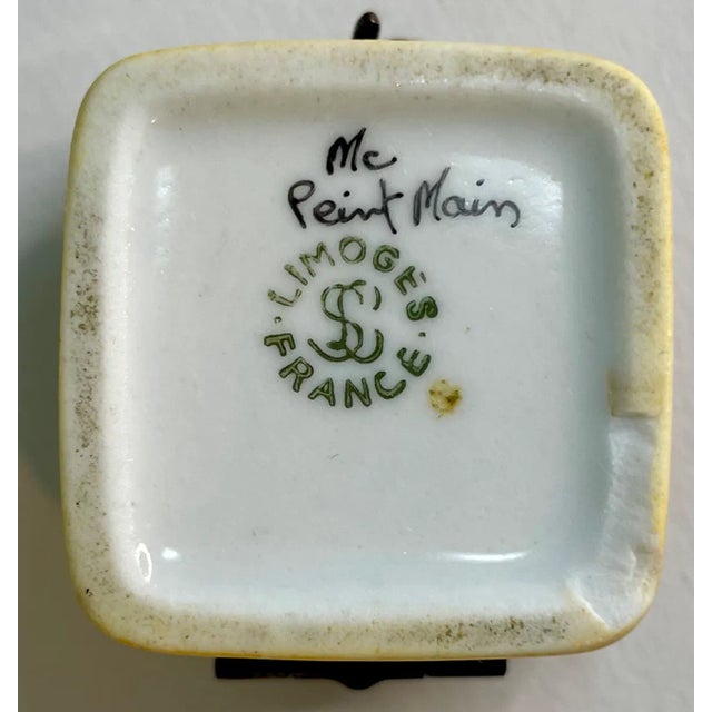 Limoges France, Porcelain Trinket Box, Hand Painted For Sale - Image 10 of 11
