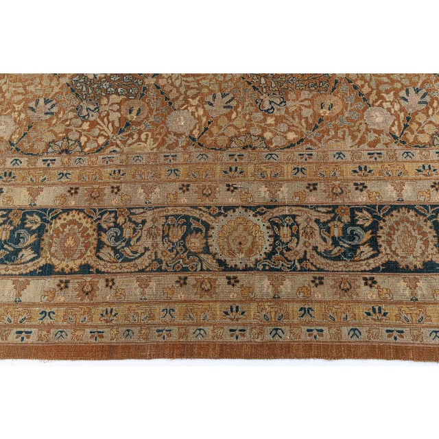 Textile Traditional Rug Floral-Inspired Tabriz Floral Warm Tan by Doris Leslie Blau For Sale - Image 7 of 10