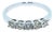 Round Shape Brilliant Cut Silvery Grey Warm Diamond 5 Stone Eternity Stackable, Size 7 For Sale