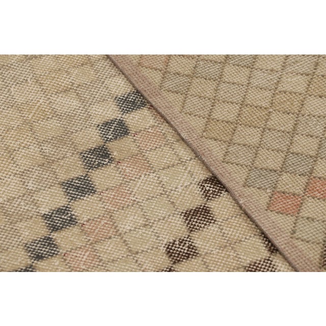Beige Vintage Turkish Runner, Mosaic-Inspired Multicolor Geometric Design - Rug & Kilim For Sale - Image 8 of 8