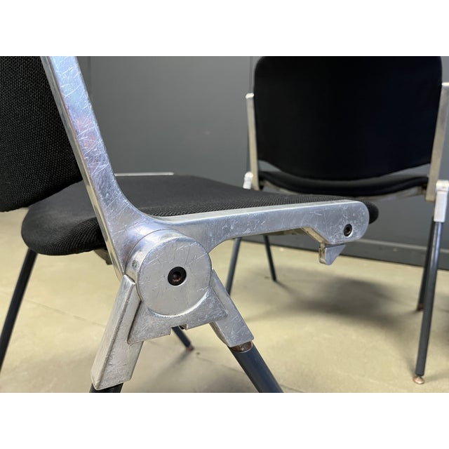 Metal Vintage Italian Stackable Dining Chairs in the style of Castelli, 1970s, Set of 8 For Sale - Image 7 of 12