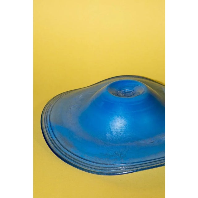 Mid-Century Vintage Blown Glass Wavy Abstract Bowl For Sale - Image 10 of 11