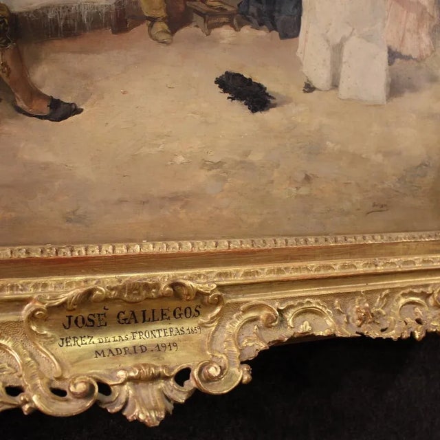 Gallegos, Flamenco Dancer, 1890, Oil on Panel, Framed For Sale - Image 10 of 16