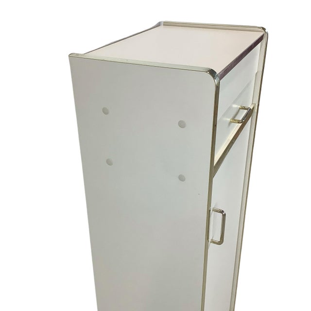 Wood Vintage 1980s Postmodern Jewelry Armoire With Gold-Tone Trim For Sale - Image 7 of 18