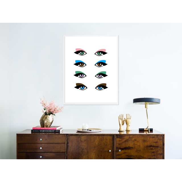 Contemporary Eyes by Angela Blehm in White Framed Paper, Medium Art Print For Sale - Image 3 of 4