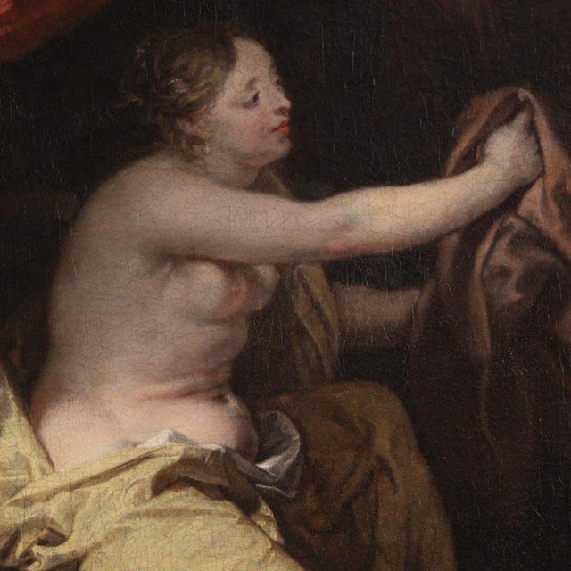 French Artist, Joseph and Potiphar's Wife, 1670, Oil on Canvas For Sale - Image 4 of 16