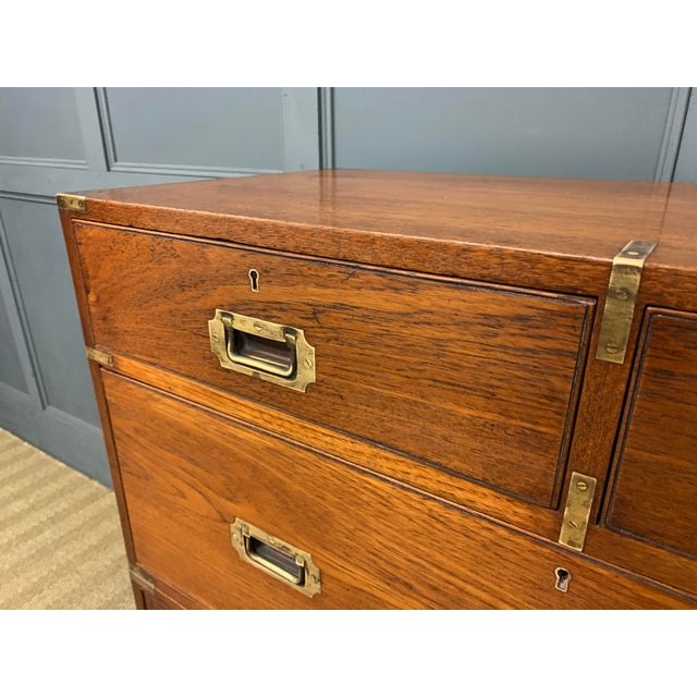 Brown Victorian Teak Military Chest by Army & Navy, 1885 For Sale - Image 8 of 16