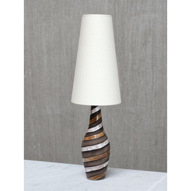 Spiral Ceramic Table Lamp by Ingrid Atterberg for Upsala Ekeby, Sweden, 1950s For Sale - Image 10 of 10
