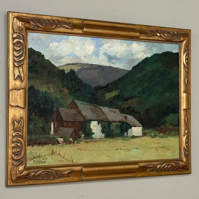 Mid 20th Century Framed Oil Painting on Canvas by Pierre Colson (1930-?) 'Farmhouse in the Ardennes' For Sale - Image 5 of 16