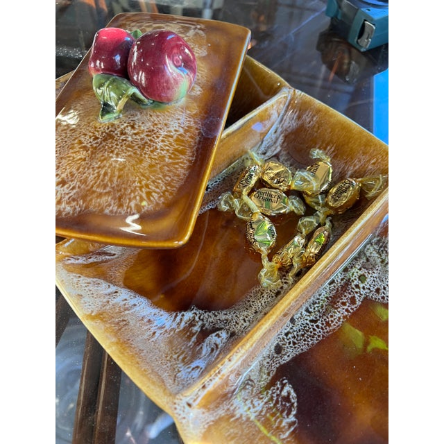 1970s Vintage Apple Detail Ceramic Dish For Sale - Image 5 of 5