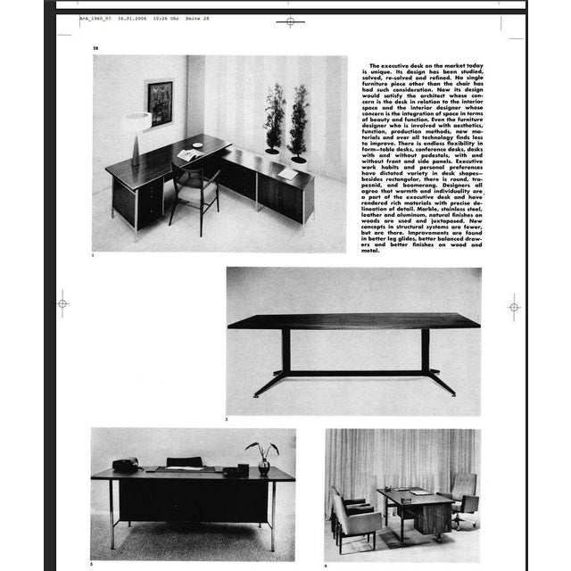 Ward Bennett for Lehigh Walnut Cantilever Executive Desk For Sale - Image 12 of 13