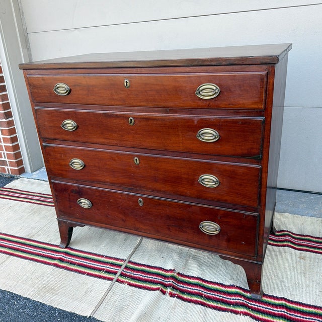 A Very Nice Antique Pennsylvania Hepplewhite Cherry Chest of Drawers, Circa 1800 For Sale - Image 12 of 12
