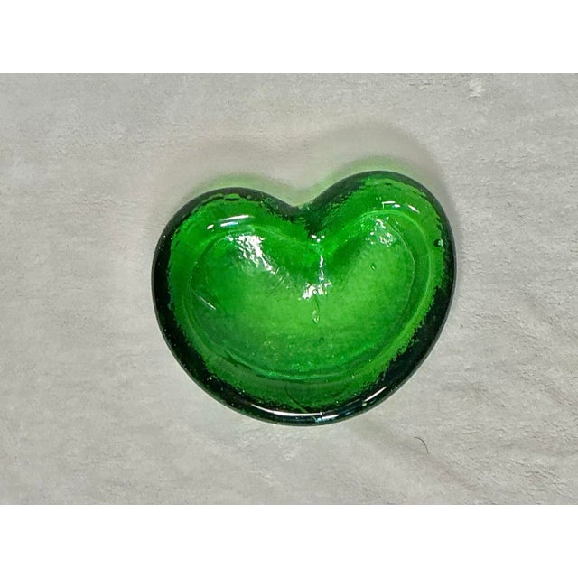 Vintage Blenko Green Art Glass Kidney Shaped Bowl, Circa 60s For Sale In Greenville, SC - Image 6 of 9