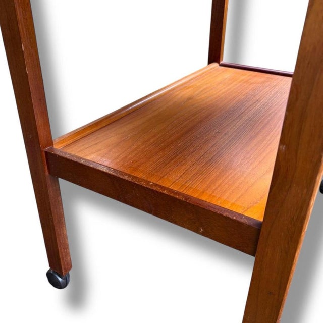 Vintage Teak Drop-Leaf Drinks Trolley on Castors For Sale - Image 11 of 12