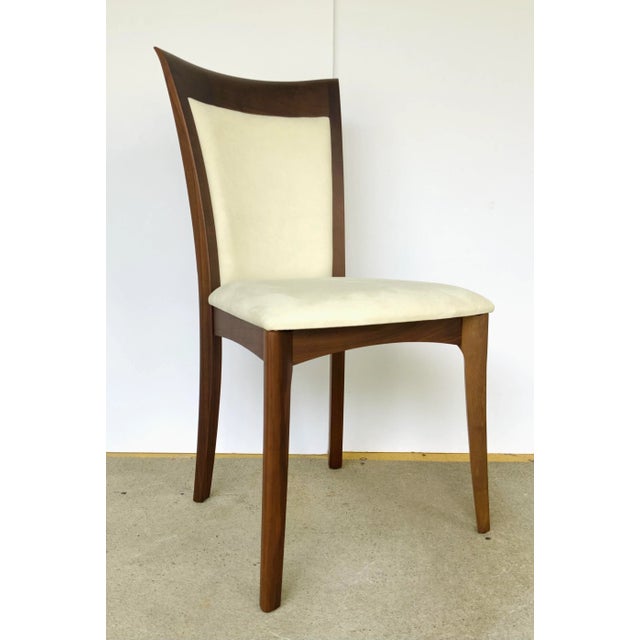 Wood Copeland Co. Modern Ivory Suede Morgan Chair For Sale - Image 7 of 7