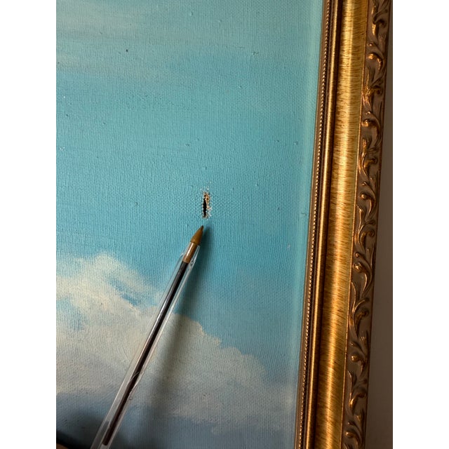 Vintage Beach Impressionist Landscape Oil on Canvas Painting – Framed For Sale - Image 9 of 10