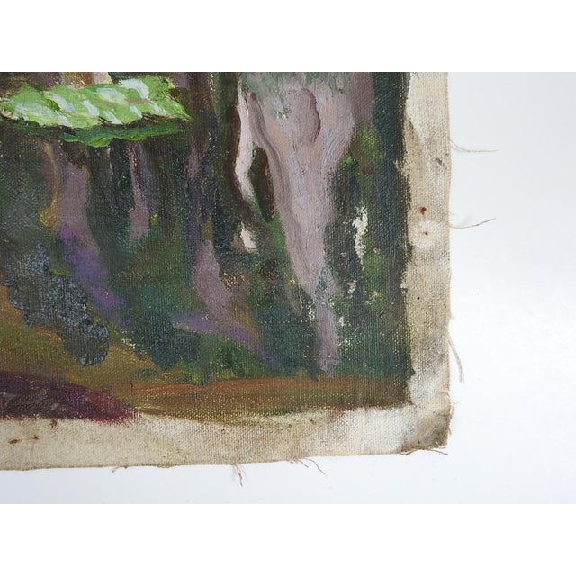 Rustic Early 20th Century Impressionist Wetlands Landscape Painting For Sale - Image 3 of 7