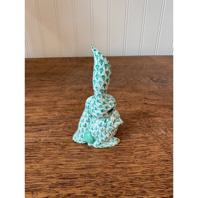 Traditional Herend Green and White Porcelain Bunny Rabbit For Sale - Image 3 of 6