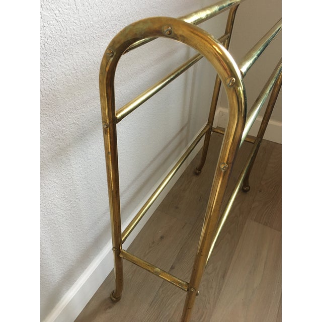 Antique Art Deco Solid Brass Standing Towel Blanket Quilt Rack Chairish