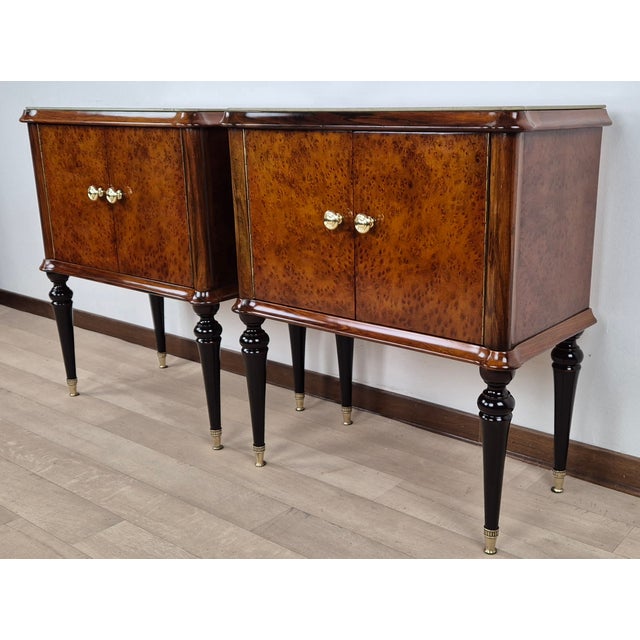 Art Deco Bedside Tables, Marche Region, 1940s, Set of 2 For Sale - Image 4 of 18