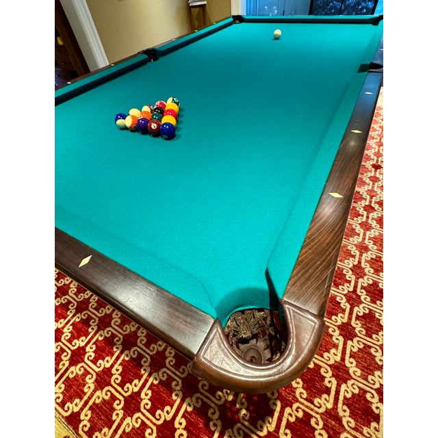 Antique Brunswick Rochester Pool Table Circa 1906 - African Mahogany For Sale - Image 13 of 17