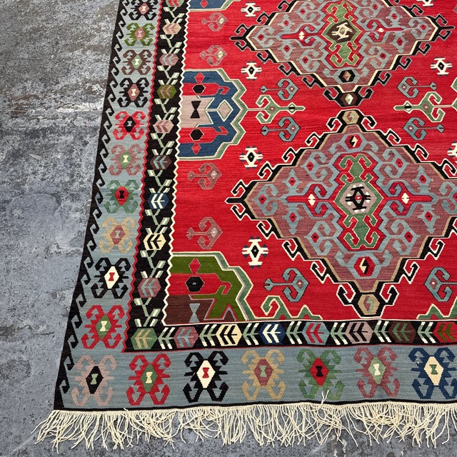 6ft 4in × 10ft 6in Turkish Kilim Area Rug For Sale - Image 4 of 12