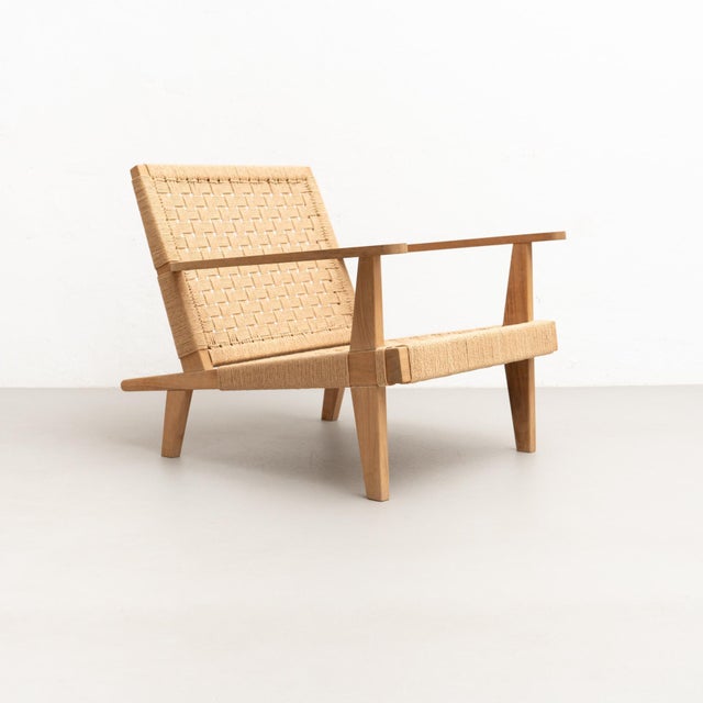 Wood and Rope Easy Armchair After Clara Porset For Sale - Image 12 of 18