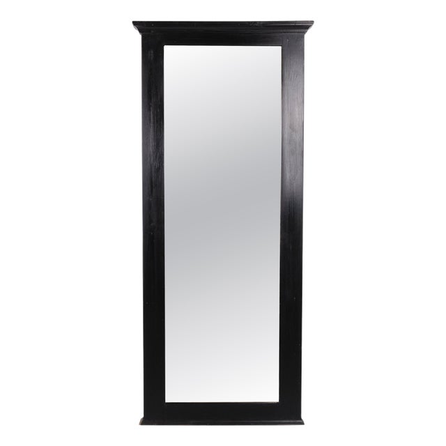 Mirror with Black Painted Pine Frame, 1940s For Sale