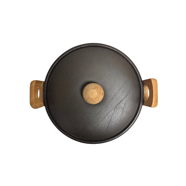 Georges Briard 1960s George Briard Mid-Century Modern Leatherette Ice Bucket With Bentwood Handles For Sale - Image 4 of 7