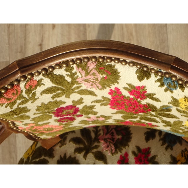 Louis XV Convertible Armchair with Brocade Fabric, 1950s For Sale - Image 17 of 18