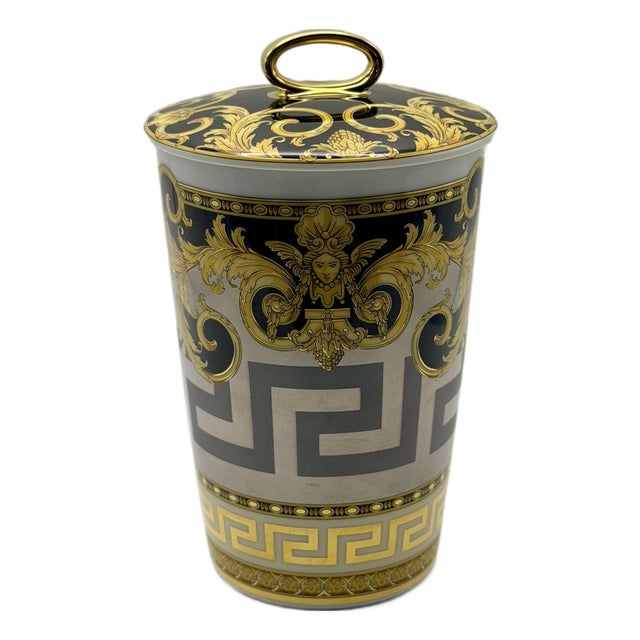 New Versace Rosenthal “Le Jardin De Versace” Porcelain Scented Candle With Box & Authenticity Card For Sale