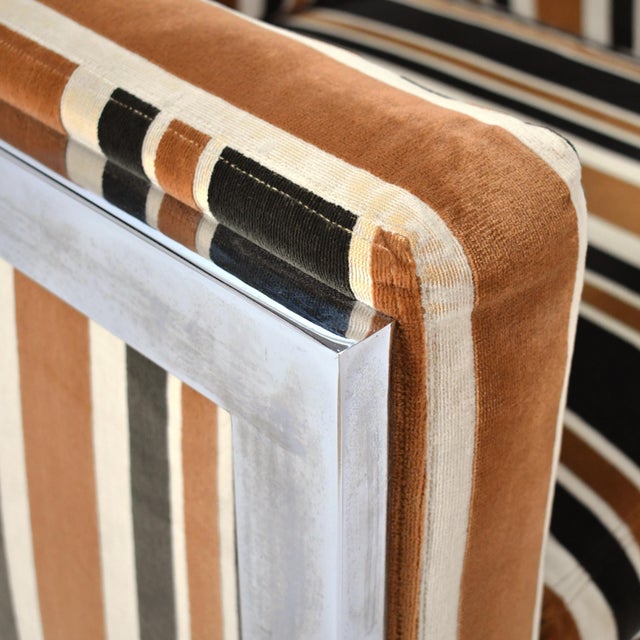 Chrome Milo Baughman Style Lounge Chair For Sale - Image 8 of 8