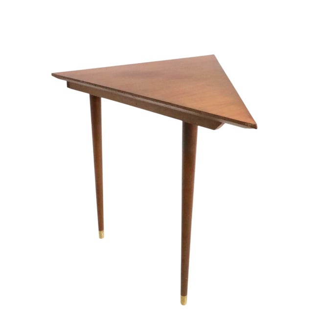 Mid 20th Century Triangle Corner Table After Probber For Sale - Image 9 of 18