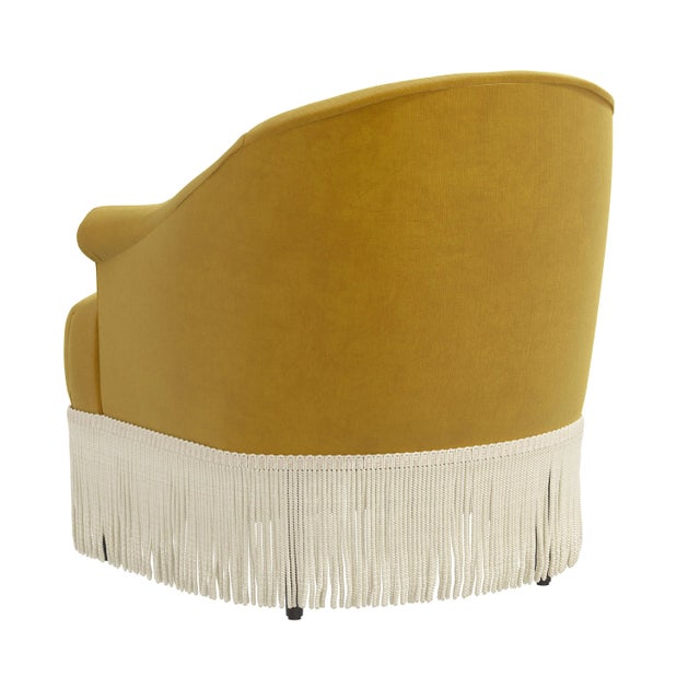 Textile Fringe Chair in Titan Citronella For Sale - Image 7 of 9
