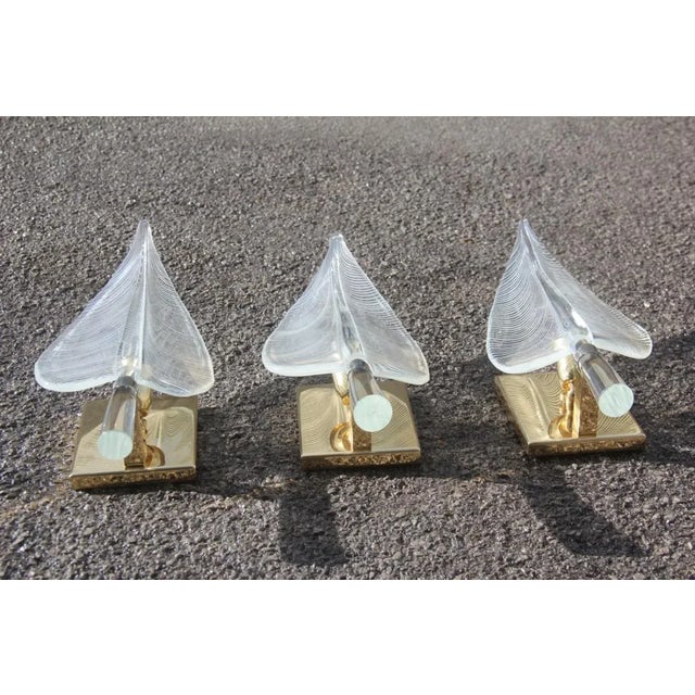 1970s Murano Glass Sconces by Franco Luce, 1970s, Set of 3 For Sale - Image 5 of 12