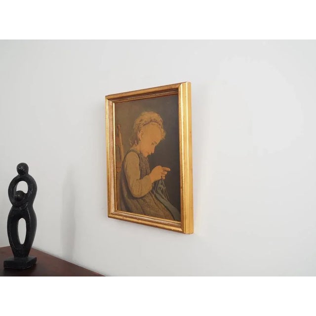 Albert Anker, The Portrait of the Girl, 19th Century, Print on Board For Sale - Image 3 of 12