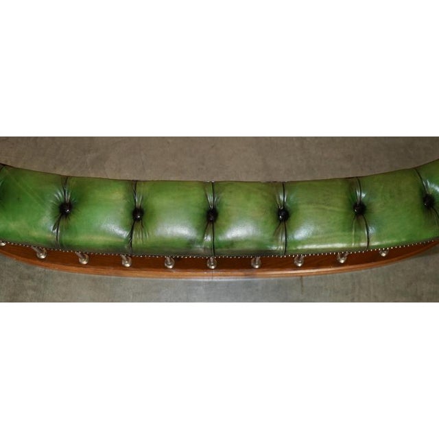 Victorian Chesterfield Demi Lune Fireplace Club Fender in Leather For Sale - Image 5 of 17