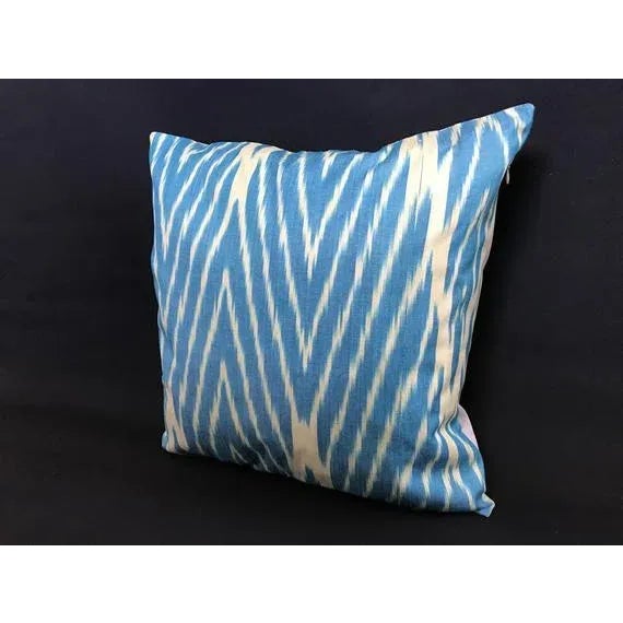 Ikat pillow backed with coordinating cotton fabric. Does not include pillow insert. Excellent condition