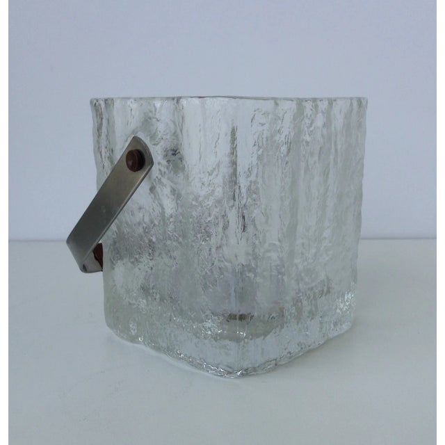 Mid-Century Modern Vintage MCM Hoya Textured Iceberg Ice Bucket For Sale - Image 3 of 11