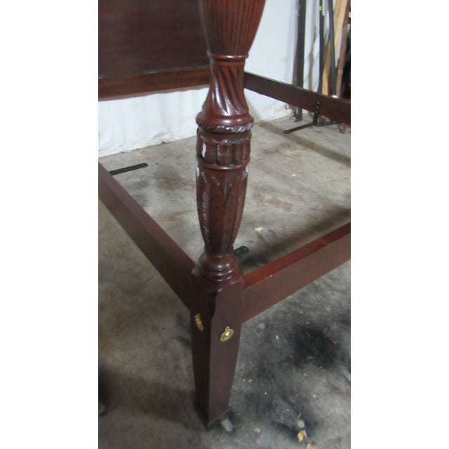 Brown 1980s Henkel Harris Mahogany Queen Size Rice Poster Bed For Sale - Image 8 of 12