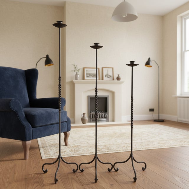 The Practical Classic Trio: Floor Candelabra Set ️ Combine the elegance of antique design with the practicality of modern...