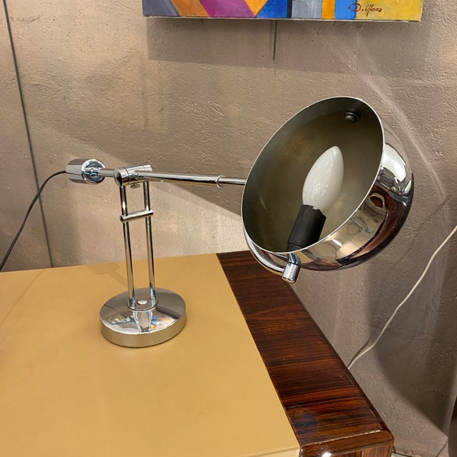 Chrome Telescopic Desk Lamp by Ferdinand Solere, 1960 For Sale - Image 4 of 8