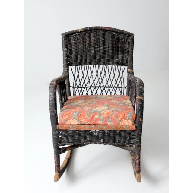 Antique Wicker Rocking Chair For Sale - Image 11 of 13