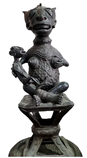 Cameroonian Artist, Maternity Tikar Sculpture, Pre-1800s, Bronze