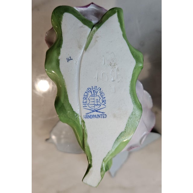 1980s 2 Beautiful Herend Butterfly and Flower Figurines For Sale - Image 17 of 17