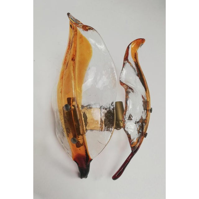 Leaf-Shaped Murano Glass Sconces from La Murrina, Italy, 1970s, Set of 3 For Sale - Image 12 of 18